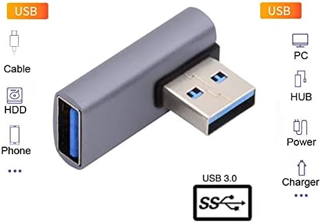 NFHK 10GBPs USB3.0 זכר לנקבה של סיומת נתונים מתאם וידאו מתאם פרופיל נמוך 90 מעלות סוג שמאל סוג זוויתי