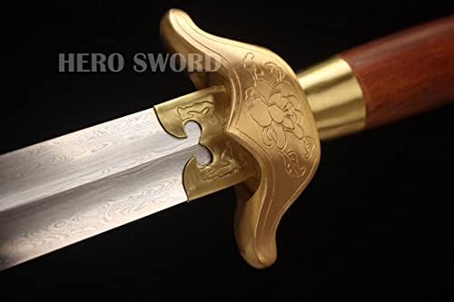 חרב גיבור בעבודת יד מפלדה מקופלת טאי ג'י ג'יאן הארד ג'יאן סינית וושו חרב תרגול קונג פו סכין סכין