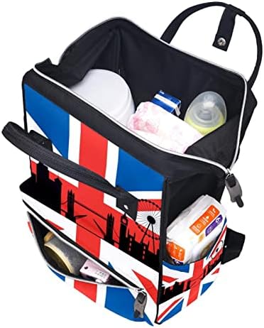 דגל בריטי לונדון תיק חיתולים תרמיל לתינוק חיתול תיקים להחלפת תיקים מרובי פונקציה של תיק נסיעות