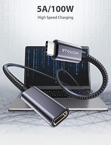 Stouchi USB C כבל הרחבה 5ft/1.5m, PSVR2 כבל סיומת סוג C 3.1 זכר לנקבה טעינה מהירה והעברת נתוני שמע עבור Galaxy