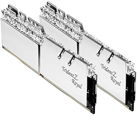 G.Skill 32GB DDR4 Trident Z Royal Silver 3600MHz PC4-28800 CL16 1.35V ערכת ערוץ כפול