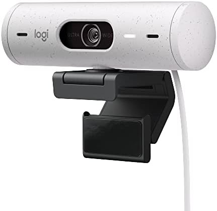 לוג ' יטק בריו 500 מצלמת אינטרנט מלאה עם תיקון אור אוטומטי, מצב הצגה, מיקרופונים להפחתת רעש כפולה, כיסוי פרטיות