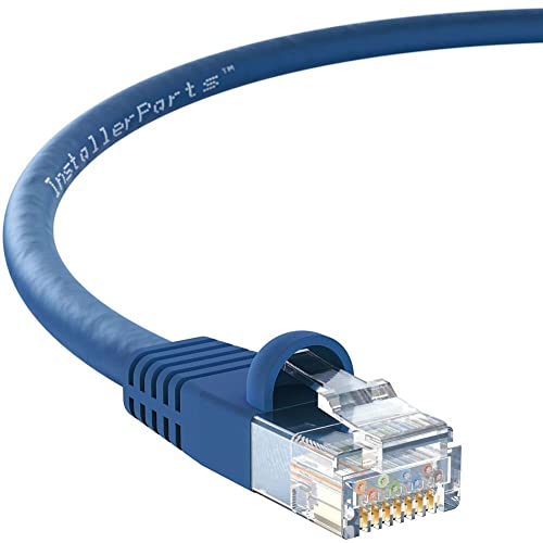 Installerparts (10 חבילות כבל Ethernet CAT5E כבל UTP באתחול 2 רגל - כחול - סדרה מקצועית - 1Gigabit/SEC