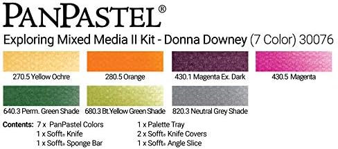 Panpastel 30076 דונה דאוני חקר מדיה מעורבת 2 אמן אולטרה רך פסטל 7 ערכת צבע עם כלים ופלטת סופט
