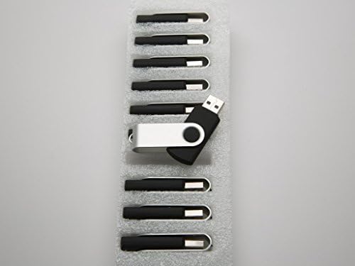 כונן הבזק של 10 4 ג'יגה -בייט - חבילה בתפזורת - USB 2.0 4GB עיצוב מסתובב בשחור