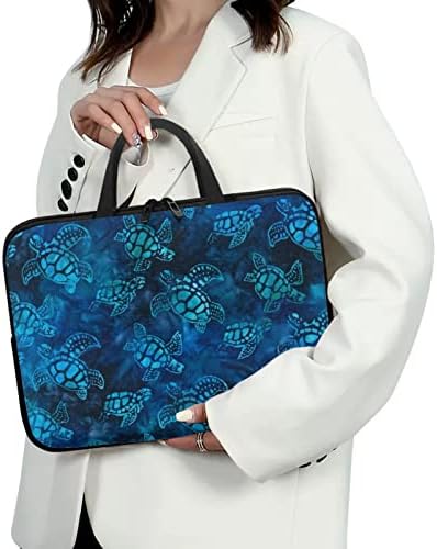 כיסוי מחשב נייד דריוואט שרוול טבליות מגן על צב כחול לגברים נשים, תיקים ניידים תיק מסנג'ר תיק מחברת נשיאה לתיק