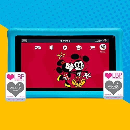 Pebble Gear Disney Mickey & Friends Kids Tablet - 7 תצוגת HD - בקרת הורים - Wi -Fi - אנדרואיד - 500+ משחקים,