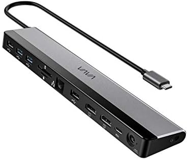 VAVA USB C תחנת עגינה 12-in-1 USB-C עגינה עם HDMI 4K 60Hz, RJ45 Ethernet, 4 יציאות USB, קורא כרטיסי SD/TF,