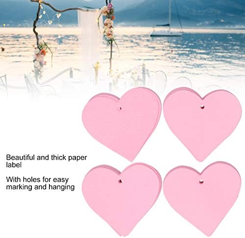 4 תיקים של תגי מתנה לב, תגיות נייר, תגיות מתנה, תווית תגית בצורת לב, ציוד מלאכת חתונה של מסיבת יום