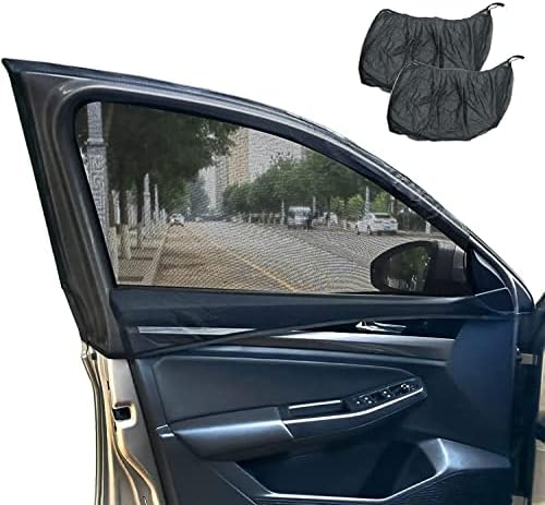 גווני חלון רכב 2 PCS, כיסוי חלון מלא חצי שקוף למחצה, רכב נושם רכב חלון חלון צל צל הגנה UV לחיית מחמד משפחתית