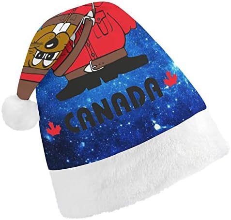 קנדה בונה קריקטורה חג המולד כובע רך קטיפה סנטה כובע מצחיק כפה עבור חג המולד לשנה חדשה חגיגי מפלגה