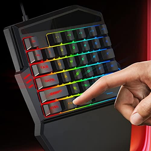 Unband 35keys מקלדת למשחקים ביד אחת RGB מקלדת משחק תאורה זוהרת למשחקים למחשבים אוכלים משחק נייד עוף