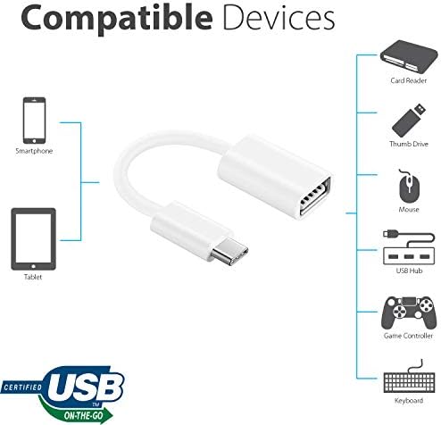 מתאם Big-E OTG USB-C 3.0 תואם ל- Samsung Galaxy S21/Ultra/S21+/Plus לפונקציות מרובות שימוש כמו מקלדת, כונני אגודל,