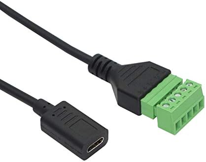 מסוף USB C, סוג C מחבר חסימת בורג נקבה מחבר ללא הפחתה ניתנת לחסימה 5p חסימת חסימה נתוני העברת כבל