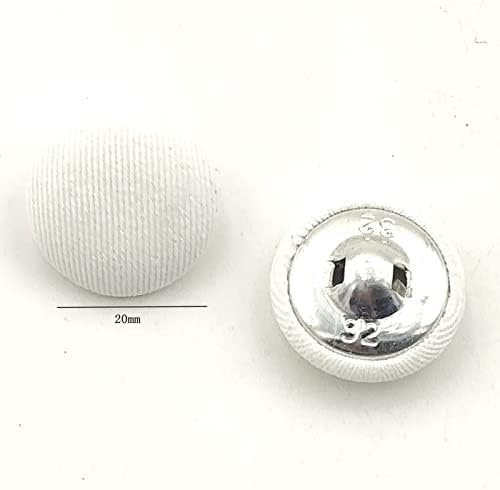 Yoogcorett 24 יחידות 20 ממ בד מכוסה כפתורים עגולים עם כפתורי שוק לבגדים, תפירה, מלאכת DIY, כפתורי קישוטים לקישוטים
