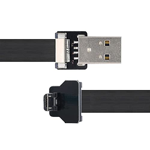 Chenyang Cy Type-A USB 2.0 זכר ל- Micro USB 5pin זכר כלפי מעלה זווית 90 מעלות נתונים שטוחים רזים כבל FPC 20