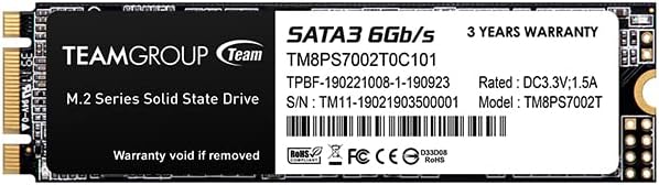 קבוצת צוות MS30 2TB עם מטמון SLC 3D NAND TLC M.2 2280 SATA III 6GB/S כונן מצב מוצק פנימי SSD תואם