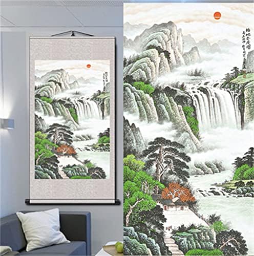 קיר Avivilea מגילת משי תלייה יצירות אמנות ציור גלילה סינית ציור נוף ציור אמנות קישוט ביתי