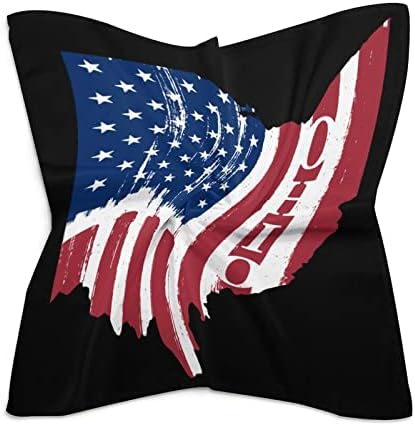 מדינת אוהיו בציר אמריקאי דגל בציר משי-כמו כיכר צעיף רך בנדנות הדפסת פנים מסכת בארה ' ב ממחטות