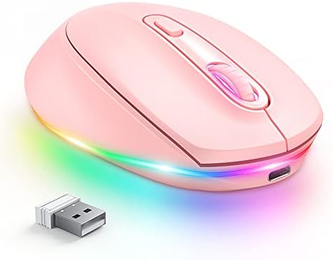 עכבר אלחוטי, נטענת אור עד עכבר עבור מחשב נייד, קטן אלחוטי עכברים עם שקט לחץ הוביל קשת אורות למחשב מחשב ילדים