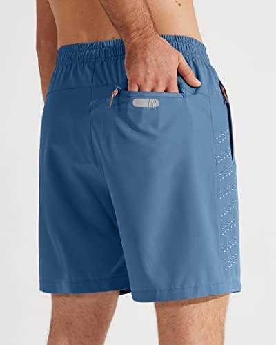 מכנסיים אתלטיים של ליבין, מכנסיים קצרים של אימון יבש מהיר מכנסי כושר מכנסיים קצרים בגודל 7 אינץ 'מכנסי כדורסל