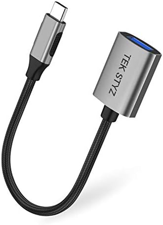 מתאם Tek Styz USB-C USB 3.0 תואם את הכוח הקוואסאקי הקוואסאקי שלך OTG Type-C/PD זכר USB 3.0 ממיר נקבה.