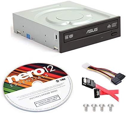 BestDuplicator ASUS DRW-24F1ST-KIT 24X מבער DVD פנימי + NERO 12 תוכנת שריפת יסודות + ערכת כבלים SATA