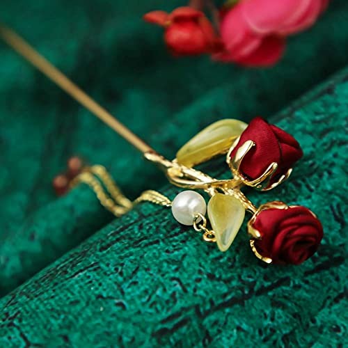 עתיק סגנון סיכת ראש האנפו שיער מקלות סיני סגנון בארה 'ב עלה פרח ציצית תליון סיכת ראש צ' ונגסאם אביזרי תסרוקת