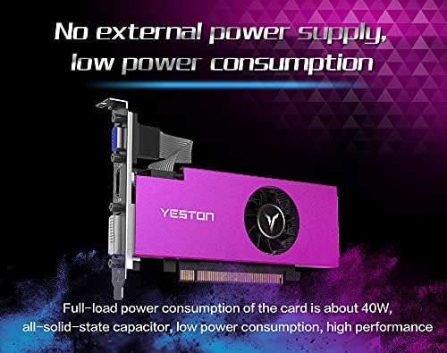 SETHDA YESTON AMD RADEON RX550 כרטיסי גרפיקה למשחקים, 4G/128BIT/GDDR5 6000MHz VGA + HD + DVI-D פרופיל