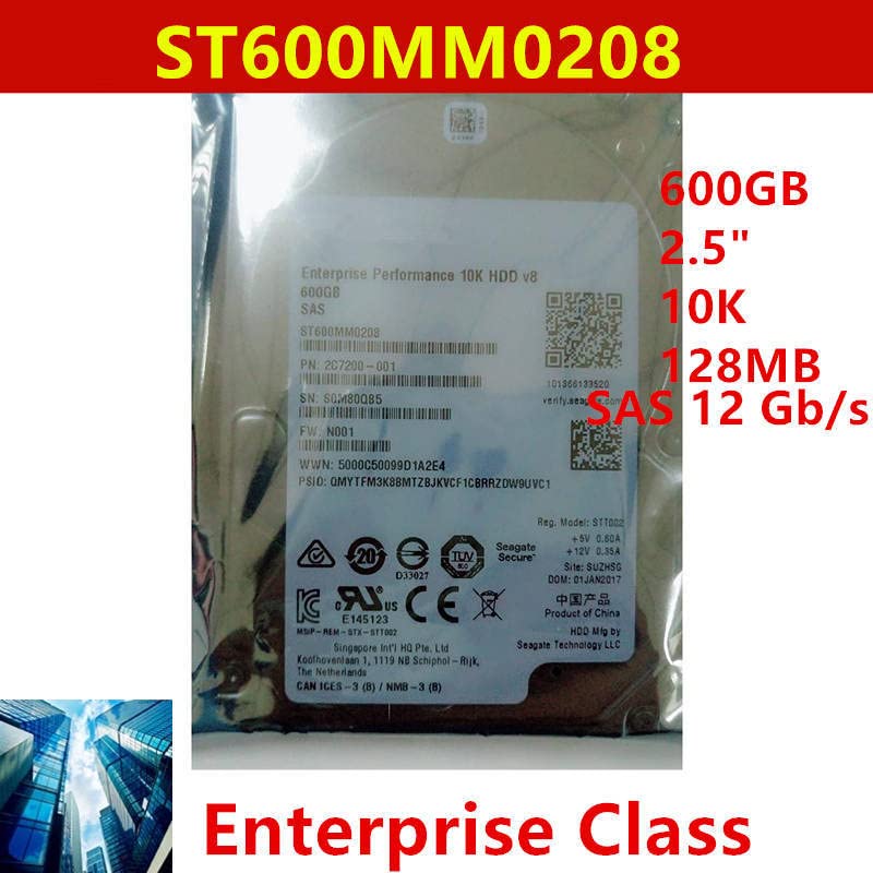 HDD עבור 600GB 2.5 SAS 12 GB/S 128MB 10000RPM עבור HDD פנימי עבור Enterprise Class HDD עבור