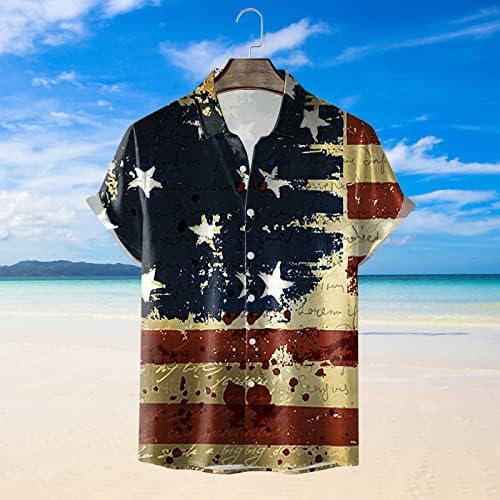 Meymia Mens Hawaiian חולצות באולינג חולצה 4 ביולי הדפס טרופי יבש מהיר שרוול קצר שרוול ספורט חוף חוף