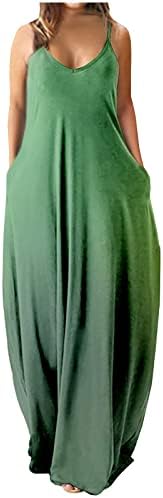שמלת מקסי של Ruziyoog קיץ לנשים בתוספת רצועות ספגטי בגודל שמלות ארוכות זורמות שמלות ארוכות זורמות