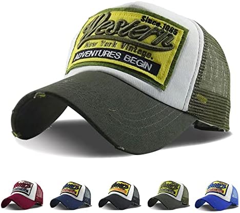 מערב ניו יורק וינטג 'כובע בייסבול כובע כובע הניתן לנשימה כובע בייסבול כובע בייסבול גודל מתכוונן לגברים