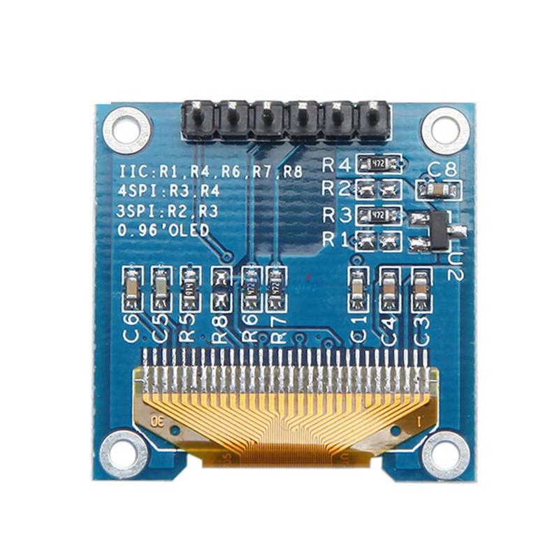 0.96 אינץ '6 פינט 12864 SPI IIC I2C OLED צהוב כחול LCD מודול 0.96 עבור Arduino 51 SMT32 שבב כונן פנימי