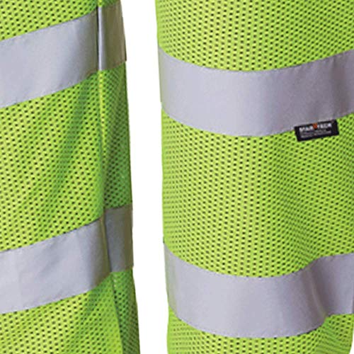 מכנסי בטיחות רפלקטיביים חלוצים - מכנסי עבודה ברשת קלה נראות קלה לבנייה, תנועה - היי ויס צהוב/ירוק