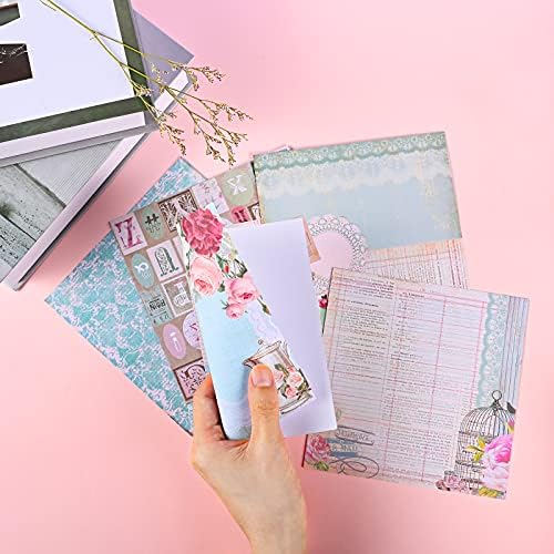 כרית נייר אלבום של יארומי 6 × 6, ניירות גרוטאות נושא אביב, דפוסי פרחים של נייר מלאכה חד צדדי של נייר