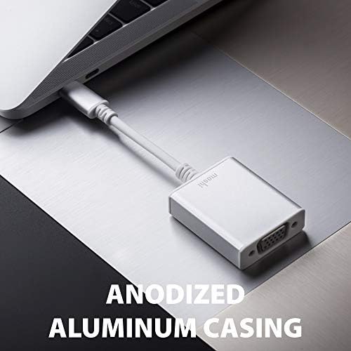 מתאם Moshi USB-C ל- VGA, Plug-N-Play, תומך ברזולוציות HD 1080p@60Hz, מעטפת אלומיניום, עבור MacBook