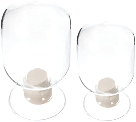 Toddmomy תואם תיבה 2 יחידות מחזיק זכוכית זכוכית זכוכית גפרור זכוכית Cloche Jar בקבוק דקורטיב