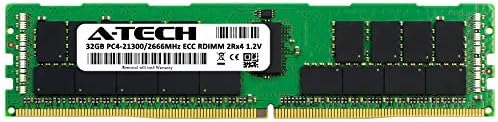 זיכרון זיכרון A -Tech 32GB עבור תחנת עבודה של Dell Precision 7820 מגדל - DDR4 2666MHz PC4-21300 ECC רשום