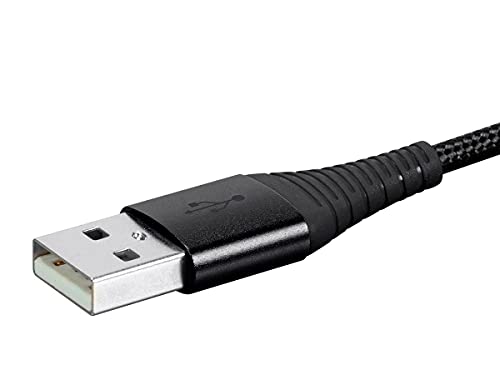 Monoprice USB 2.0 Type-C לסוג-A טעינה וסנכרון כבל-1.5 רגל/3 רגל/6 רגל-שחור עמיד, עמיד, Kevlar-Reinprodred