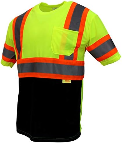 חבילת בטיחות טרויה של חולצת טו-כיתת 3 עם כיתות גבוהה עם לחות פיתול רשת Birdseye תחתון שחור