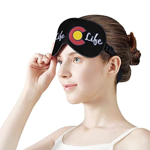 CO Life Colorado דגל מסכת שינה קלה משקל מכסה עיניים מכסה עין מכסה עם רצועה מתכווננת לגברים נשים