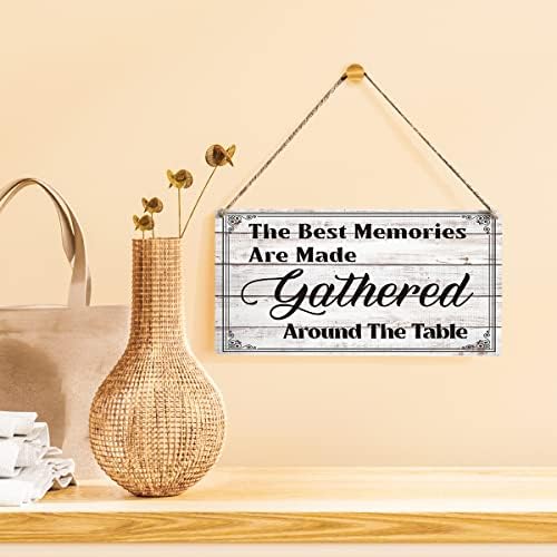 מעורר השראה הזיכרונות הטובים ביותר מיוצרים סביב השולחן עץ תלייה שלט אמנות כפרי קיר בית מקלט בסלון 12