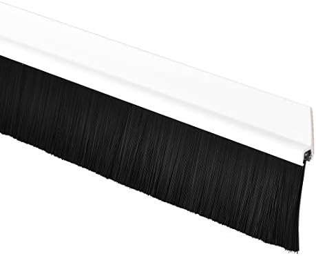 דלת UXCELL תחתון מטאטא שחור H-HAPE PVC מחזיק W.18 אינץ 'שחור PP מברשת ניילון רכה, 1000 ממ x 52 ממ