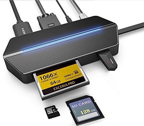 8 ב 1 USB-C USB 3.0 רכזת רב-סוג סוג C 4K וידאו HD VGA HDMI SD/TF/CF usb3.0 קורא כרטיסים לתאם יציאת פלט MacBook