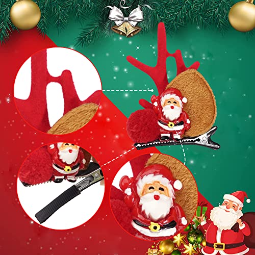 Yxiang קשתות חג מולד לבנות, 4 זוגות ילדים חג המולד שיער קשתות בוטיק חמוד סנטה קלאוס חג המולד עץ עץ עץ שיער שיער