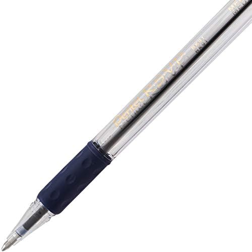 עט כדורי, נקודה בינונית, 1.0 מ מ, ברור חבית, דיו כחול, חבילה של 12