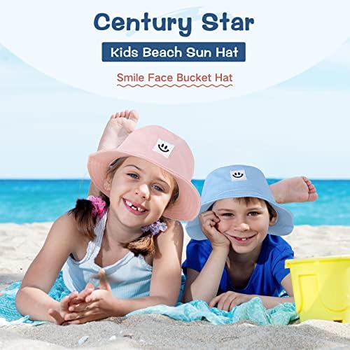 כוכב כוכב המאה פעוט כובע שמש לבנות כובע דלי פעוטות כובע UPF 50+ ילדים כובע חוף כובע קיץ חיוך פנים
