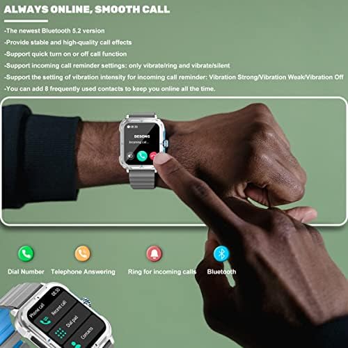 Desong Smart Watch, גשש כושר עם דופק/צג שינה, 1.83 '' מסך מגע מלא של שעון חכם תואם אנדרואיד ו-