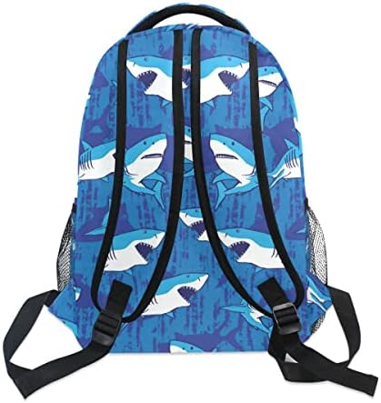 תרמיל כריש כחול אוקיאנוס דג יום מזדמן תיק נייד קל משקל תיק כתף נסיעות תיק ספר מגניב לבנות נערות בנות נערות
